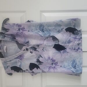 Calvin Klein Lavender Floral Sleeveless Blouse